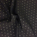 Jurkenstof - Blauw met goud groene stip-2