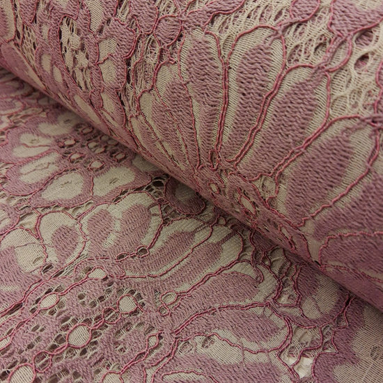 Kant - Bloemen Beige en oudroze-2