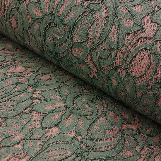 Kant - Bloemen oudroze en groen-2