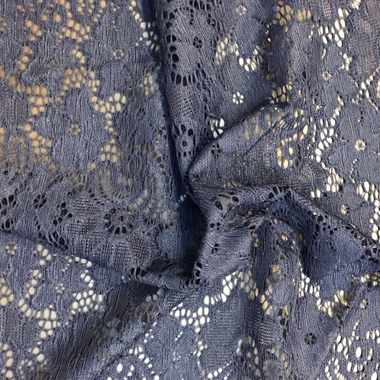 Kant - Elastisch blauw bloemen all over the way-3