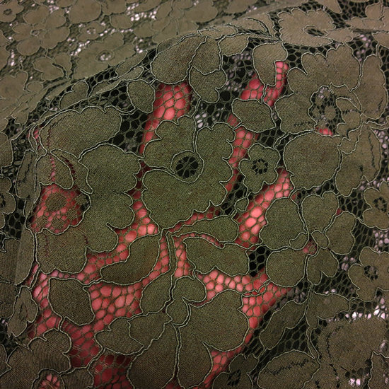 Kant - Herfstgroen met bloemen-2