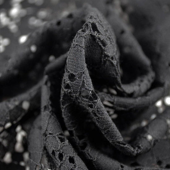 Kant - Zwart met bloemen LMV-3