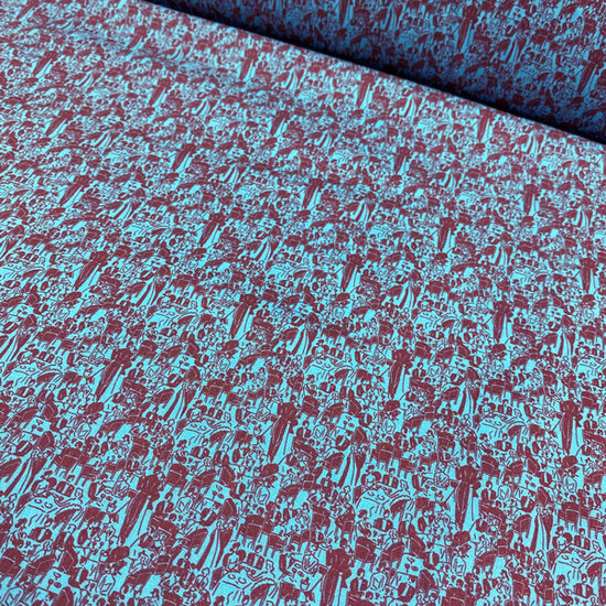 Katoen - Blauw foodlovers maankids-3