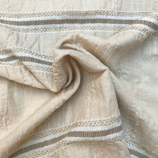 Katoen - Bohemian beige met lijnen-3