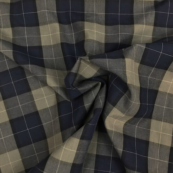 Katoen - Carreaux grijs blauw maankids-2