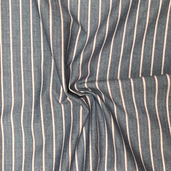 Katoen - Donkerdenim met streep-4