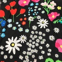 Katoen - Felle max bloemen op zwart-3