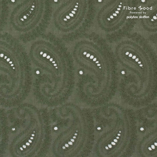 Katoen - Fibremood broderie legergroen-3