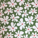 Katoen - Groen met Xl witte bloem-3