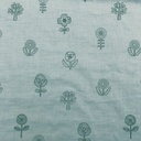 Katoen - Handwerkbloemen op lichtblauw-2