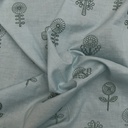 Katoen - Handwerkbloemen op lichtblauw-3