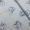 Katoen - Hondenkop op streep blauw-2