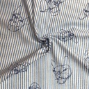 Katoen - Hondenkop op streep blauw-3