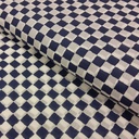 Katoen - Maan batiklook wit en blauw geblokt-3