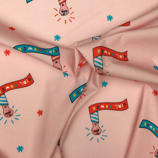 Katoen - Pink girl power-2