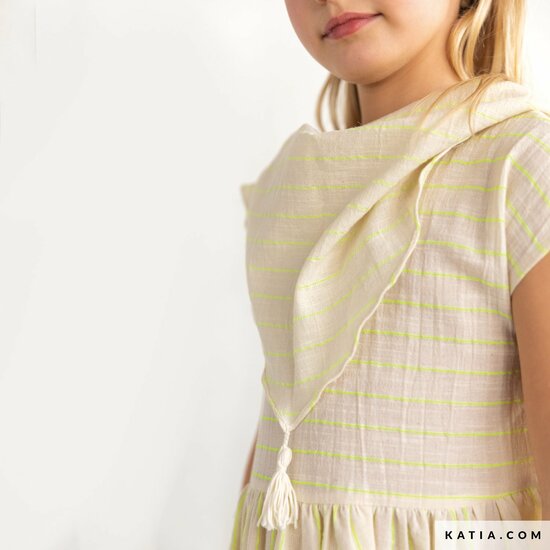 Katoen - sari fluo geel-2