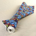 Katoen afrikaans wax - coral flowers on black-2