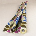 Katoen afrikaans wax - lined flowers on soft yellow-2