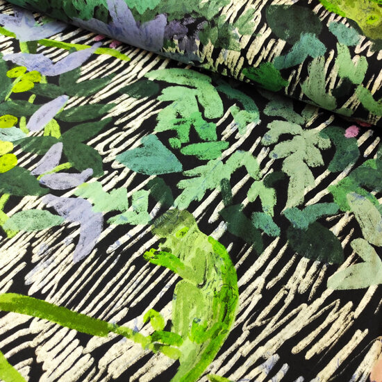 Katoen gemerceriseerd - Olifant in de jungle-3