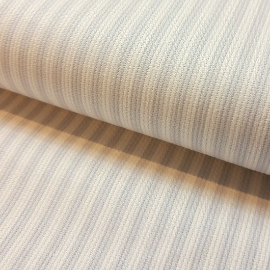 Katoen ottoman - Strepen blauw-wit-2