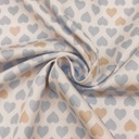 Katoen ottoman - Wit met blauw hartje-2