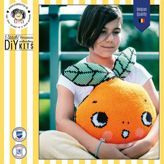 Kruissteekkussen kit - eva mouton sinaasappel-4