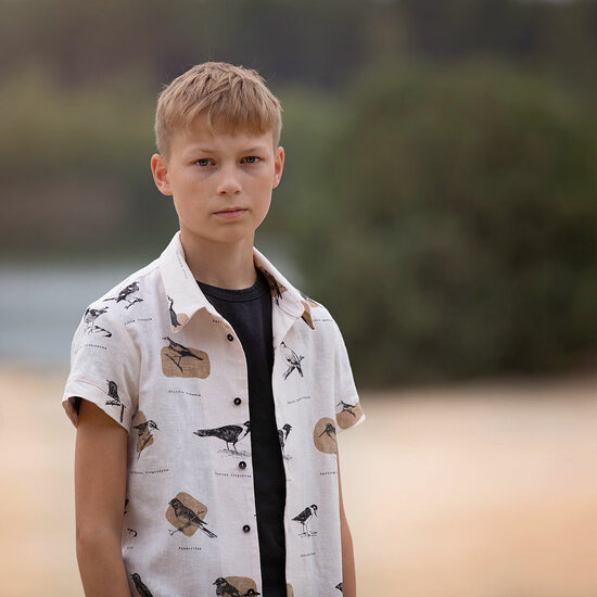 Linnen viscose - Playtime Ornithology-2