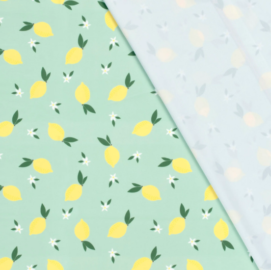 Lycra - Citroenbloemen munt-3