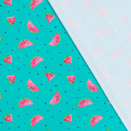 Lycra - Watermeloenen turkoois-2