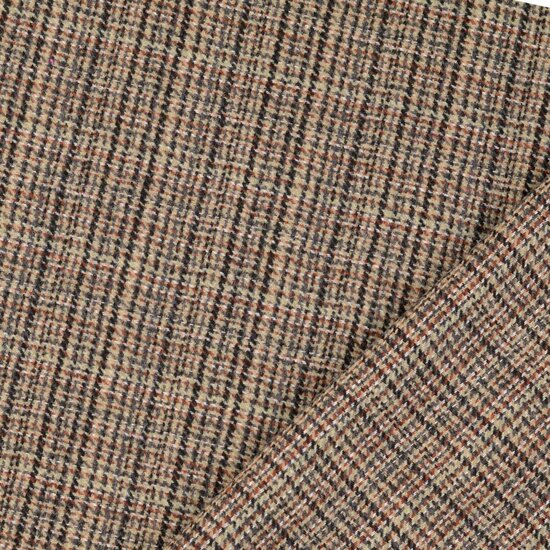 Mantelstof - Carreaux emma beige-2