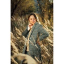 Mantelstof - Fantasiestrepen zwart-ecru-roest-2