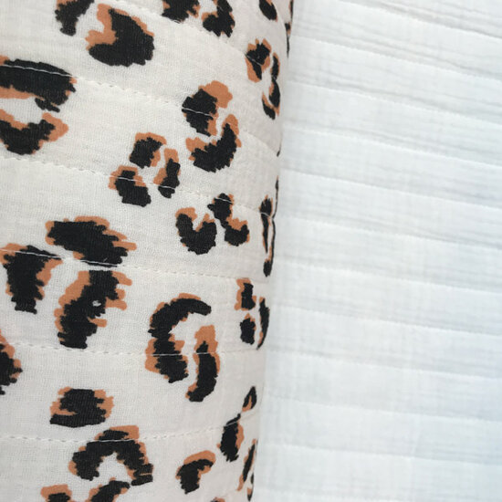Matelasse gauze - Ecru leopard-2