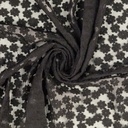 Mesh - Geborduurd bloempje zwart-2