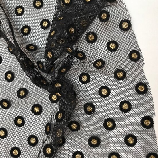 Mesh - Zwart met gouden bol-4