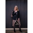 Pailetten stretch - Zwart met beige bloem-3