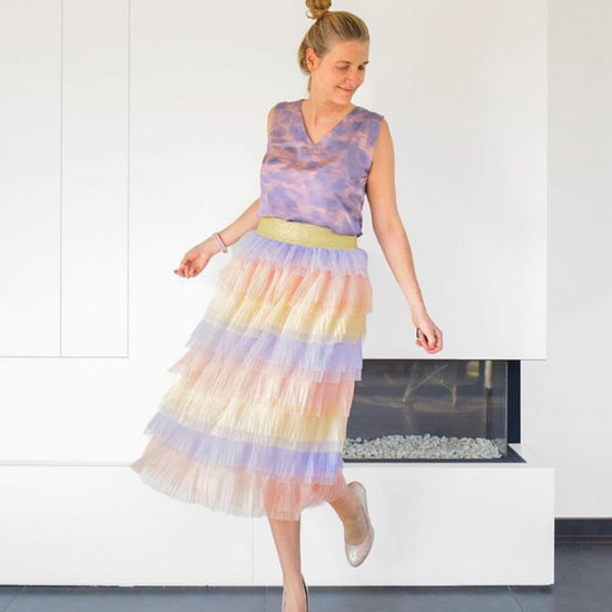 Plisse tulle - pastel lila geel roze-2