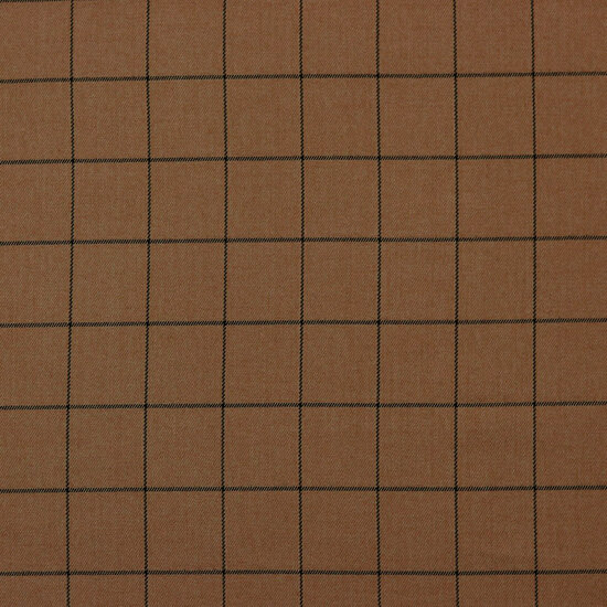 Polyester twill - Zwarte grid op bruin-2
