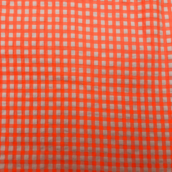 Seersucker - Fluo oranje vichy 7mm-2