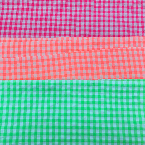 Seersucker - Fluo oranje vichy 7mm-3