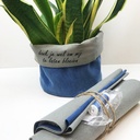 Stoffenpakket - Plantenmand blauw grijs-2