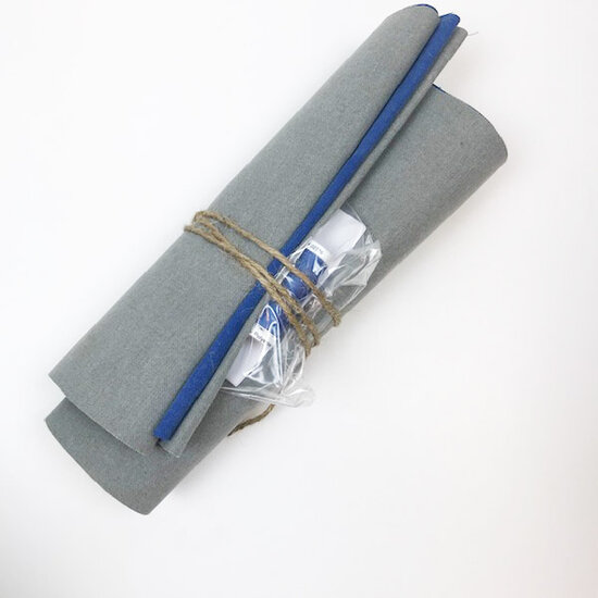 Stoffenpakket - Plantenmand blauw grijs-3