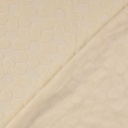 Stretch badstof - Ecru met bloem -3