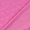 Stretch badstof - Roze met bloem -2