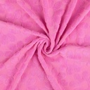 Stretch badstof - Roze met bloem -3