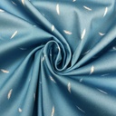 Stretchkatoen - Blauw met witte pluimen-2