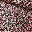 Stretchkatoen - Fijn bloemenveld op zwart-2