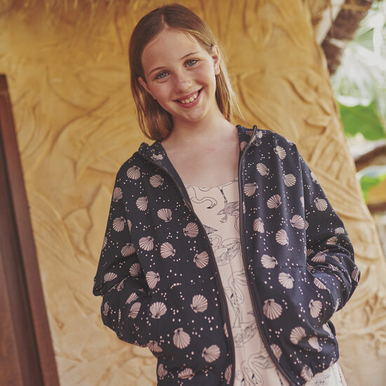 Summer sweat - Lichtroze schelpen op donker-3