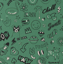Sweater - Happy icons op groen-2