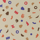 Sweater - Orange blue shapes-2