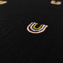 Tetradoek - Geborduurde regenboog op zwart-2